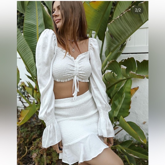 Miss Lola Dresses & Skirts - Miss Lola White Top & Skirt Set